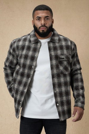 YoungLA 556 High Profile Flannel Jacket Brown | JN9741-260