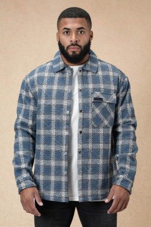 YoungLA 556 High Profile Flannel Jacket Kashmir Blue | WX4568-391