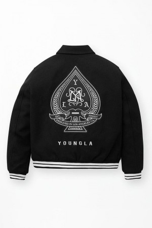 YoungLA 569 , Ace of Spade Letterman Black | TY3684-701