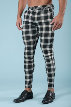 YoungLA 614 Dapper Dress Pants Black Plaid | HY1960-438