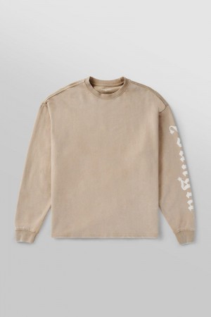 YoungLA 8028 , Chrome Longsleeves Beige Wash | UF6471-028