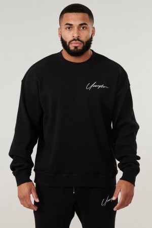 YoungLA 807 Cozy Thermal Longsleeves Black | US7129-348