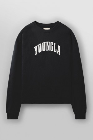 YoungLA 826 , Uni Crewneck Black Wash | MN0153-869