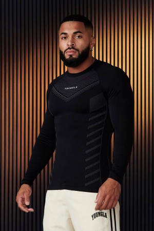 YoungLA 833 , Superhero Compression Longsleeves Black | NG0264-138