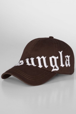 YoungLA 9005 , Tilted Logo Dad Hat Brown | PN1345-782