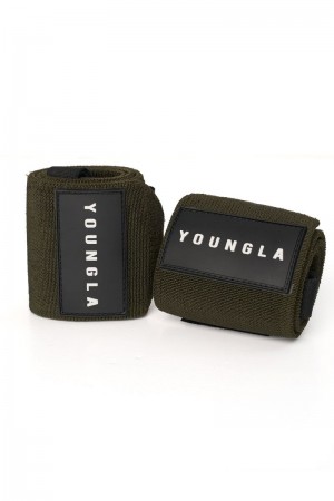 YoungLA 935 , Heavy Duty Wrist Wraps Olive | WJ9461-237