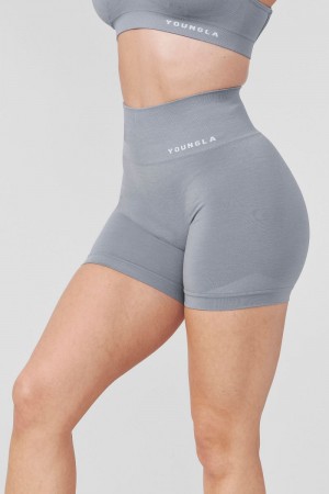 YoungLA W120 , Core Seamless Shorts Stone Grey | TX0527-368