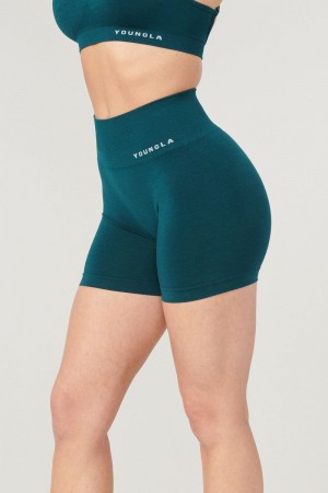 YoungLA W120 , Core seamless scrunch shorts Fall 23 Velvet Teal | WO2345-160