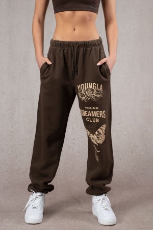 YoungLA W211 Dreamers Joggers Brown Wash | NG9306-458