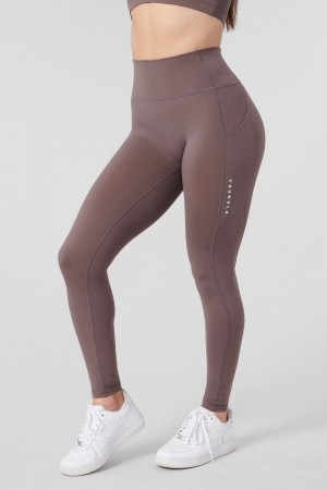 YoungLA W214 Power Leggings Plum Truffle | GU2950-176