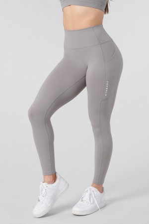 YoungLA W214 Power Leggings Stone Grey | PY9106-453