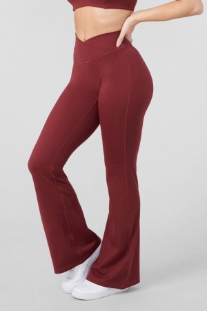 YoungLA W215 Vital Flare Pants Burgundy | UP6517-328