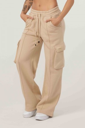 YoungLA W216 , Cargo Fleece Joggers Sandstone Beige | RG6195-472