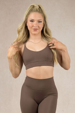 YoungLA W319 , Asana Sports Bra Milk Chocolate | AF5372-410