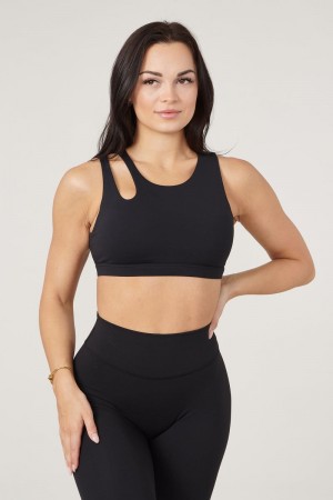 YoungLA W323 , Powerpuff Sports Bra Black | LG6092-478