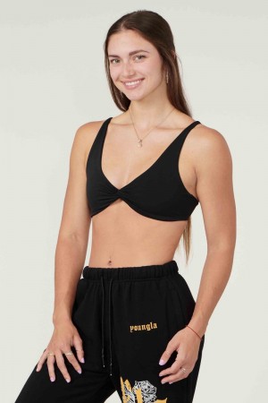 YoungLA W326 Spiral Sports Bra Black | YM9230-471