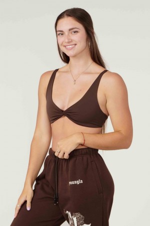 YoungLA W326 Spiral Sports Bra Brown | QD6128-309