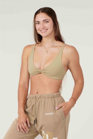 YoungLA W326 Spiral Sports Bra Desert Olive | TB6704-519