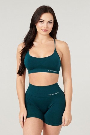 YoungLA W329 , Core Seamless scoop neck bra Velvet Teal | CT8451-932