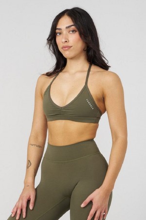 YoungLA W335 , Urban V-Neck Bra Olive | FH7910-582