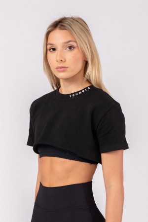 YoungLA W407 Super Cropped Shirt Black | UR5016-923