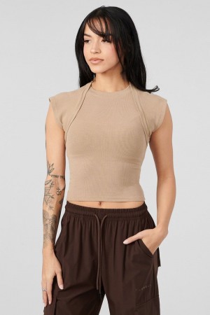 YoungLA W414 Luxe Ribbed Shirt Roasted Almond | CD6351-082