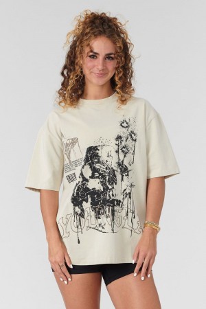 YoungLA W427 Phantom Oversized Shirt Bone Wash | UO4853-902