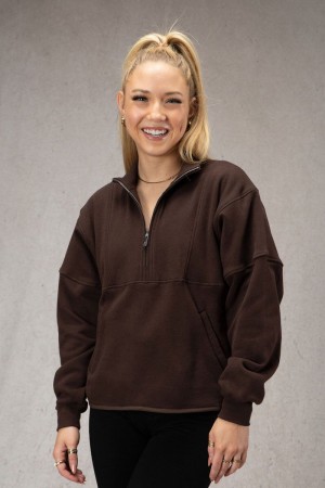 YoungLA W504 Throwback Pullover Brown | YR7294-853