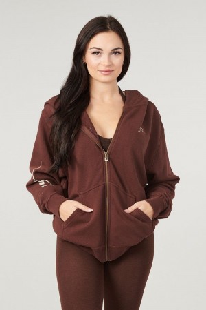 YoungLA W519 , Emblem zip up hoodie Brown | OC3547-091