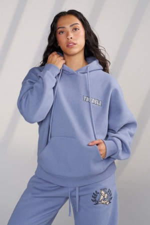 YoungLA W524 , Teddy Hoodie Kashmir Blue | RL4128-573