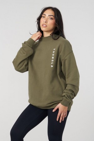 YoungLA W539 Eternal Crewneck Olive | QL8065-213