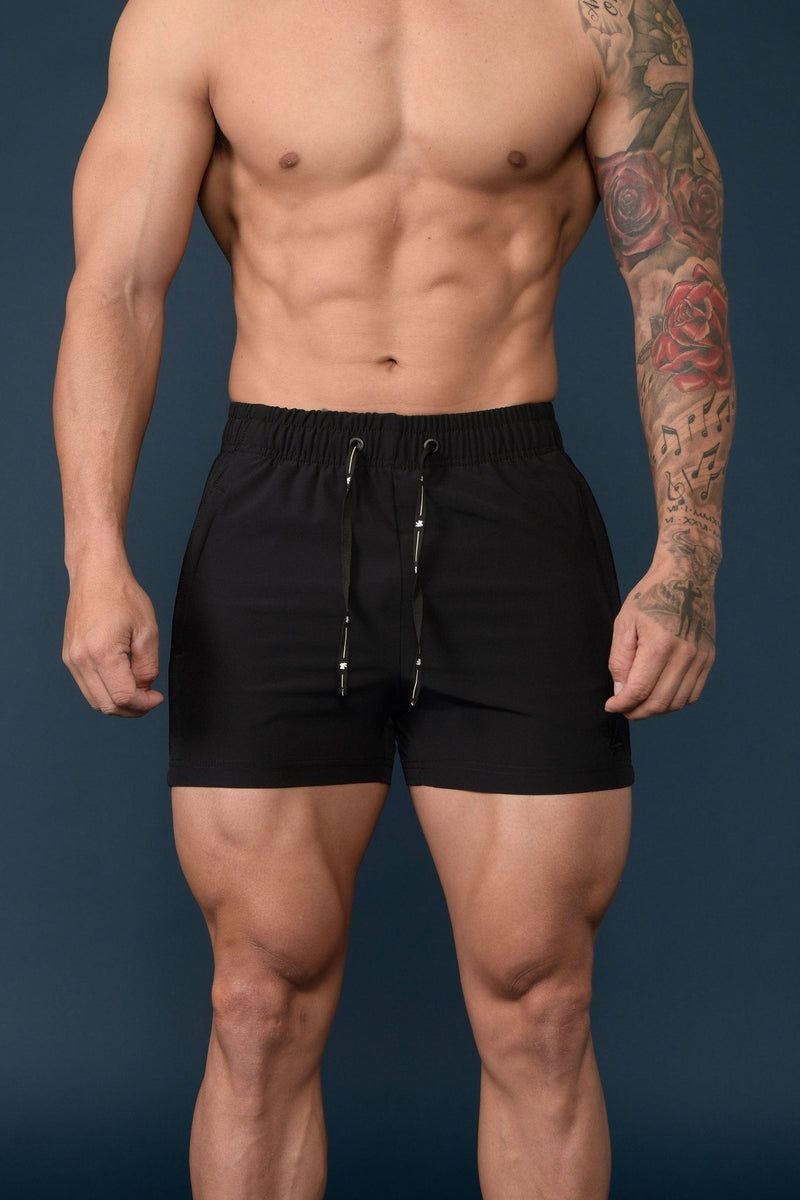 YoungLA 101 Bodybuilding Short Shorts All Black | WB3546-927