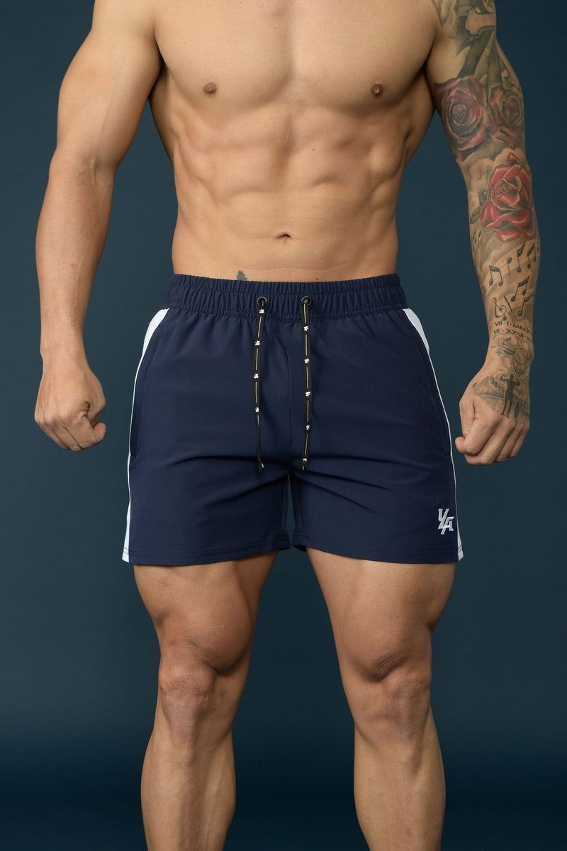 YoungLA 101 Bodybuilding Short Shorts Navy / White | EX7152-308