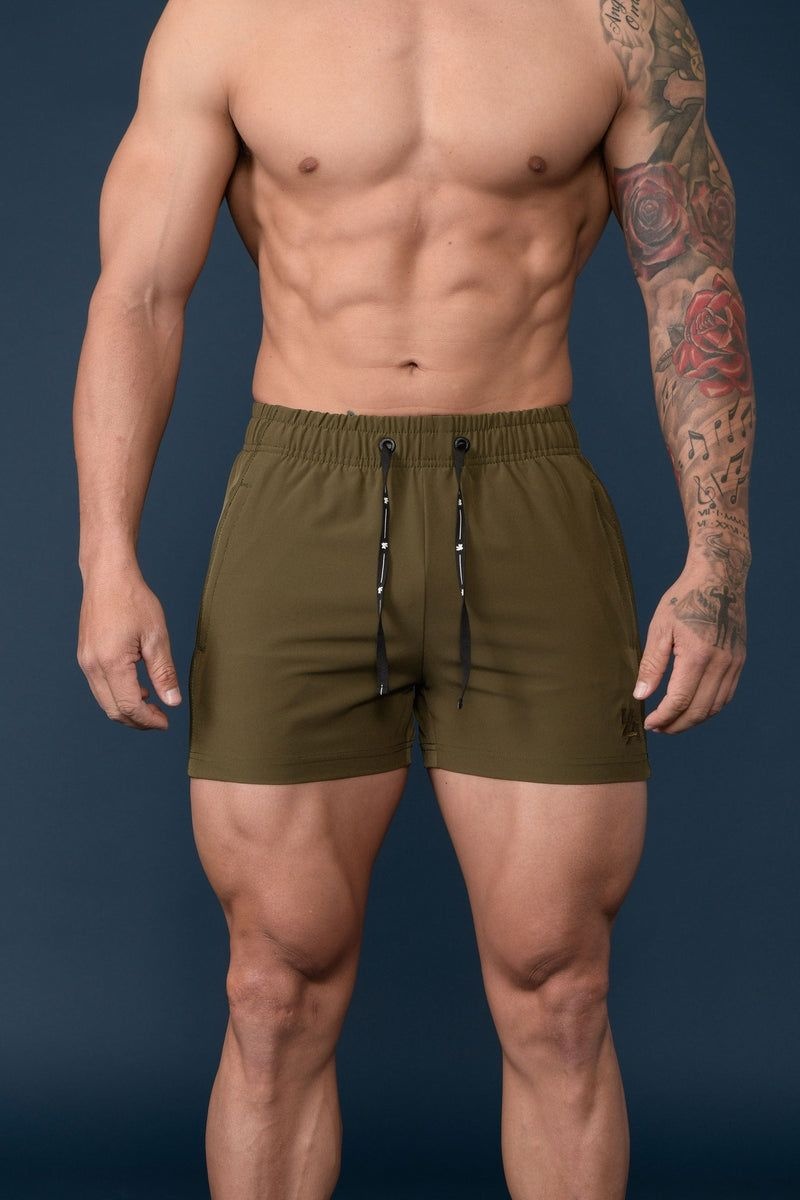 YoungLA 101 Bodybuilding Short Shorts Olive | JS1480-793