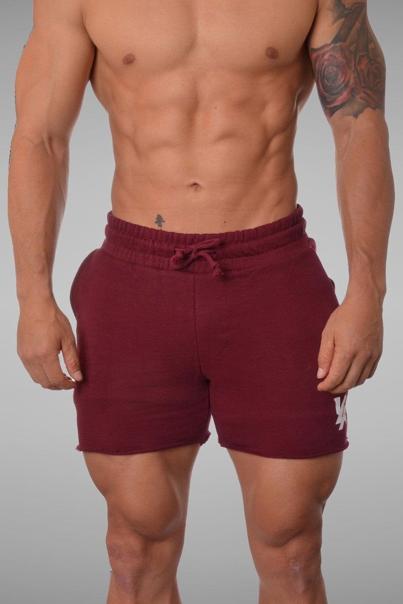 YoungLA 102 Bodybuilding French Terry Shorts Burgundy | ON7854-920