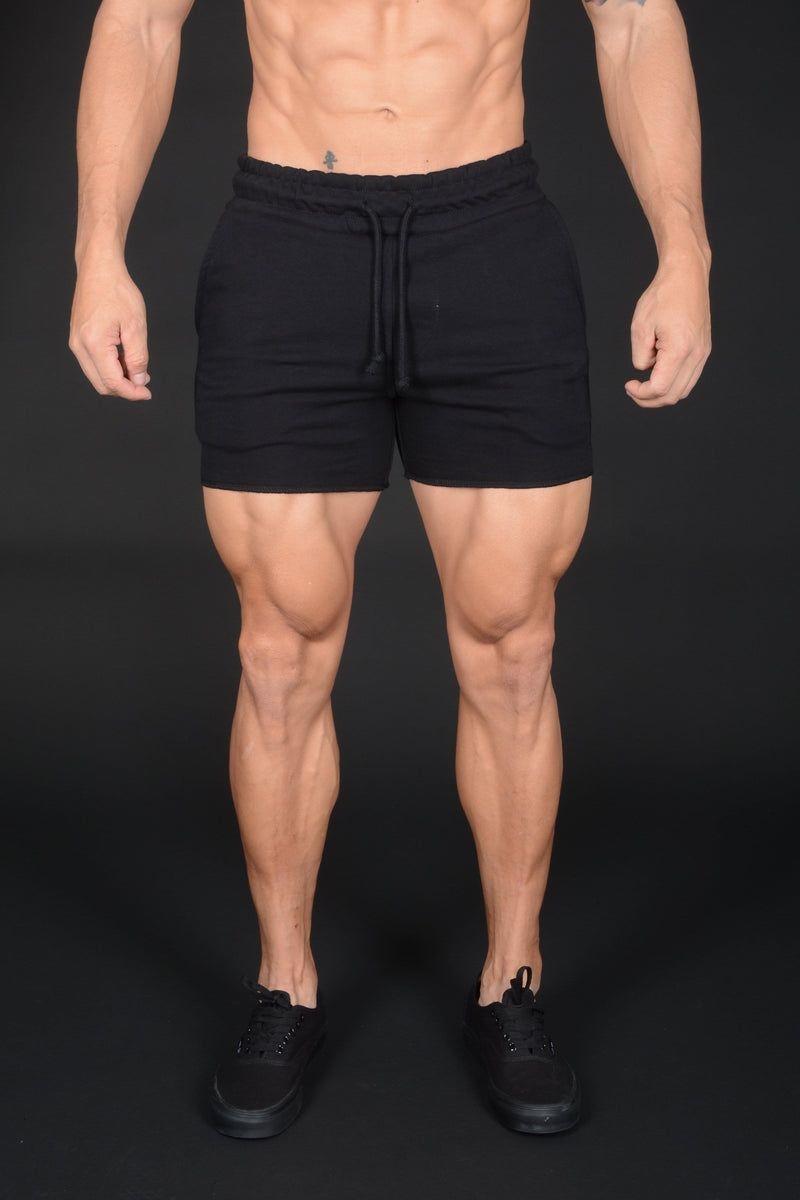 YoungLA 102 Bodybuilding French Terry Shorts All Black | JR3178-420