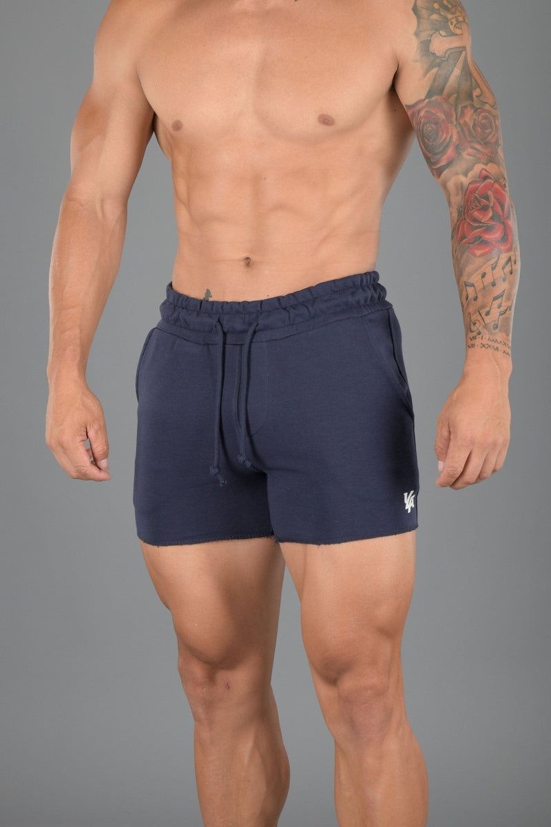 YoungLA 102 Bodybuilding French Terry Shorts Navy | FH6475-128