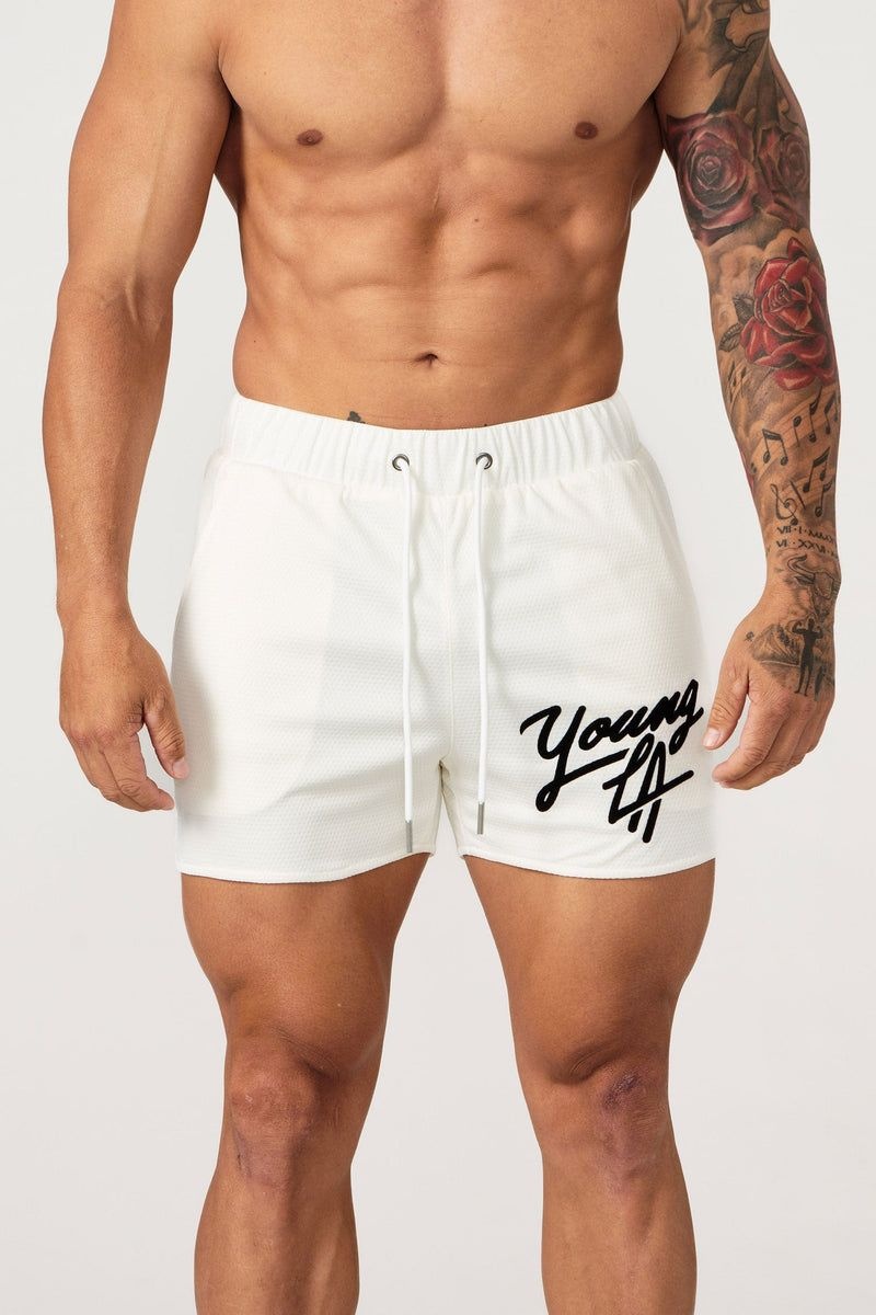 YoungLA 104 Legacy Shorts Off-White | QV4608-175