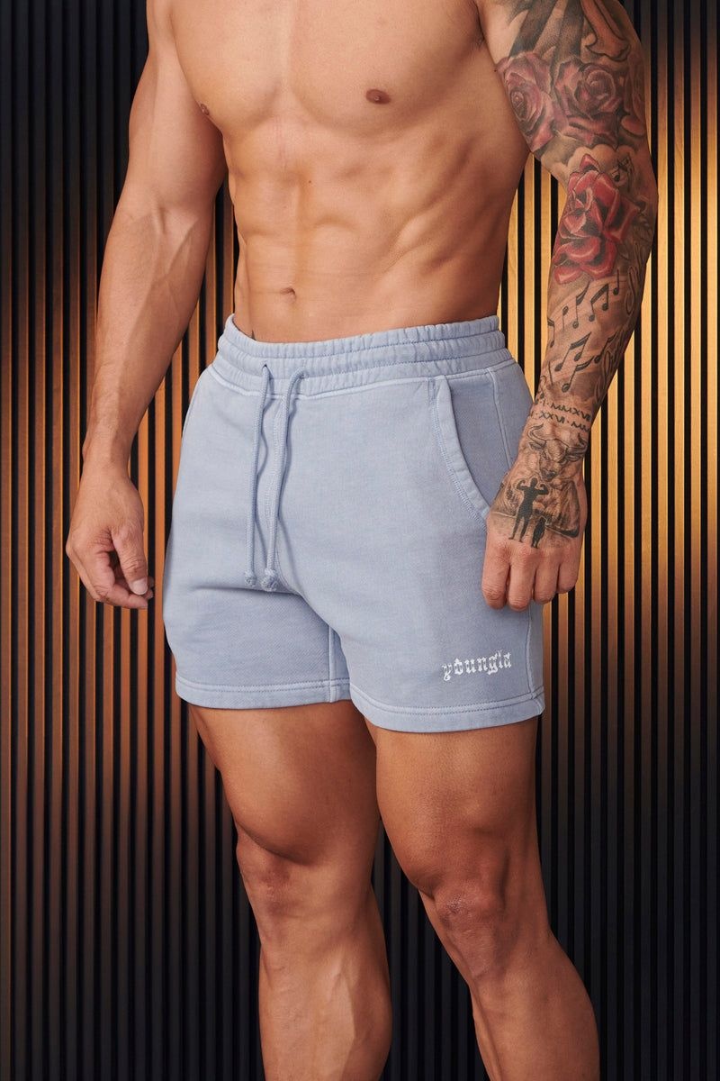 YoungLA 107 , Chrome Shorts Blue Wash | WI7642-098