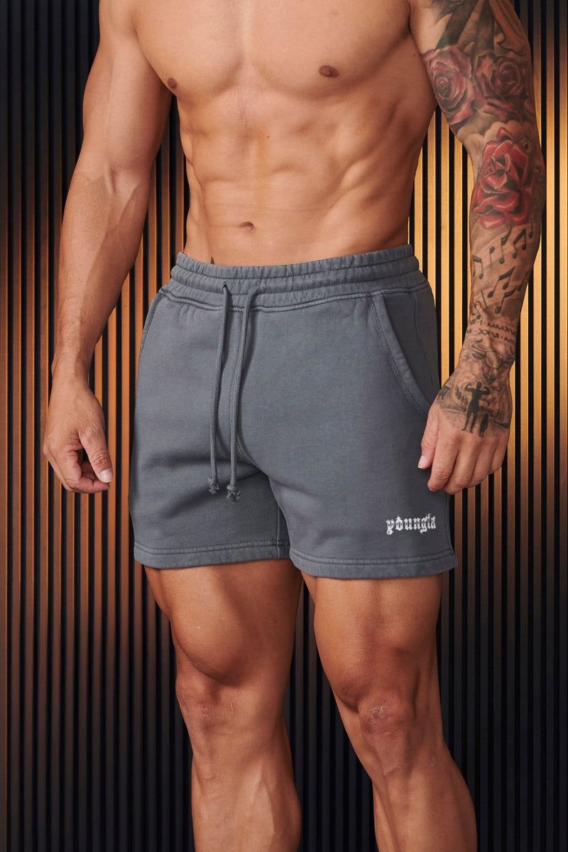 YoungLA 107 , Chrome Shorts Grey Wash | MQ9074-158