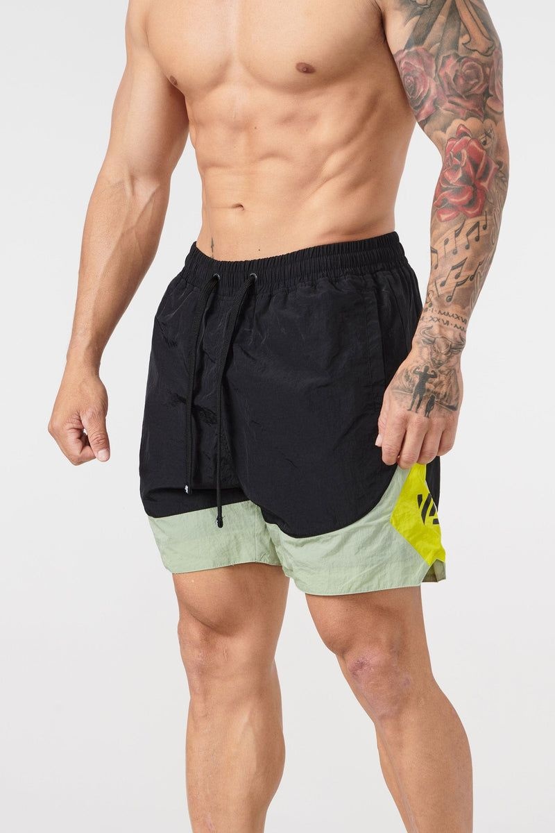 YoungLA 109 Retro Shorts All Black | RF0389-745