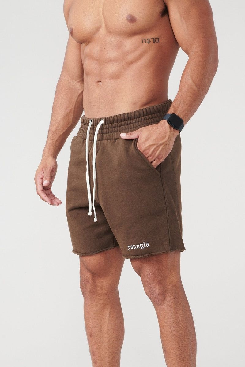 YoungLA 110 San Diego Terry Shorts Brown Wash | RG1352-046