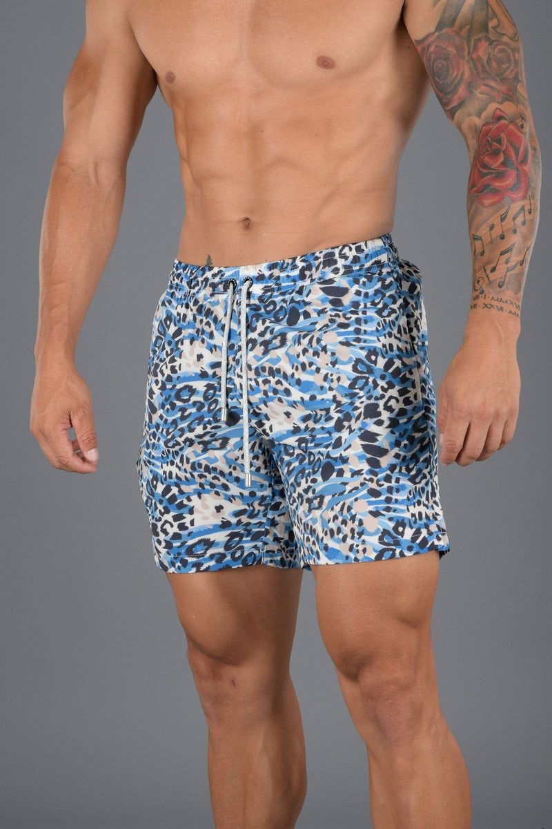 YoungLA 128 Abstract Swim Shorts inch22 Disguised Tiger | YK7638-542