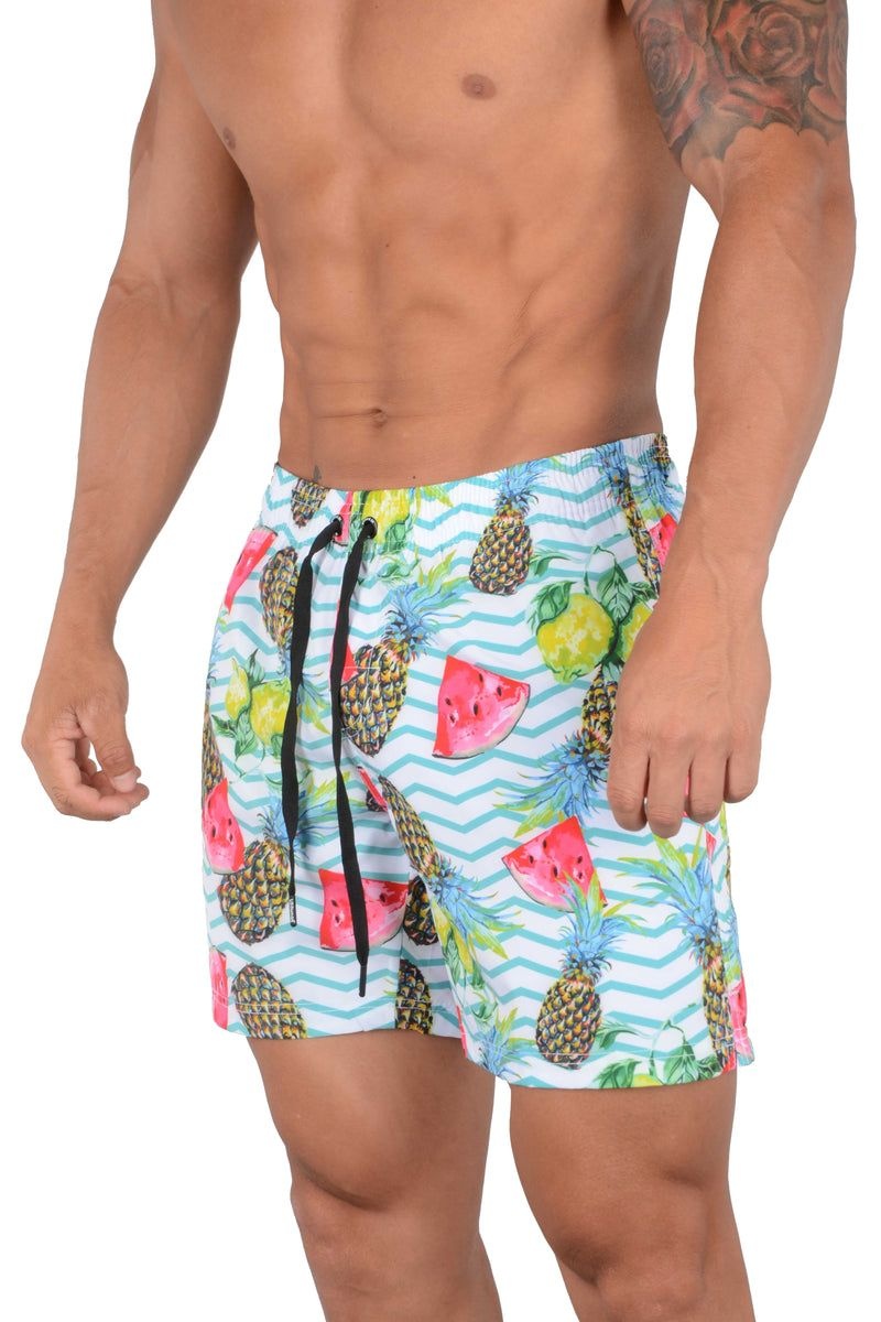 YoungLA 128 Abstract Swim Shorts inch22 Melon Pineapple | CT0873-956