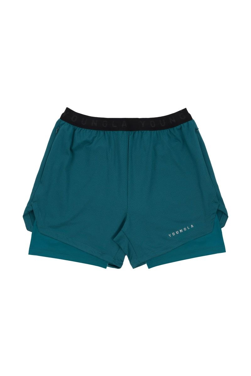 YoungLA 129 Trilogy Compression Shorts Teal | BX0479-162