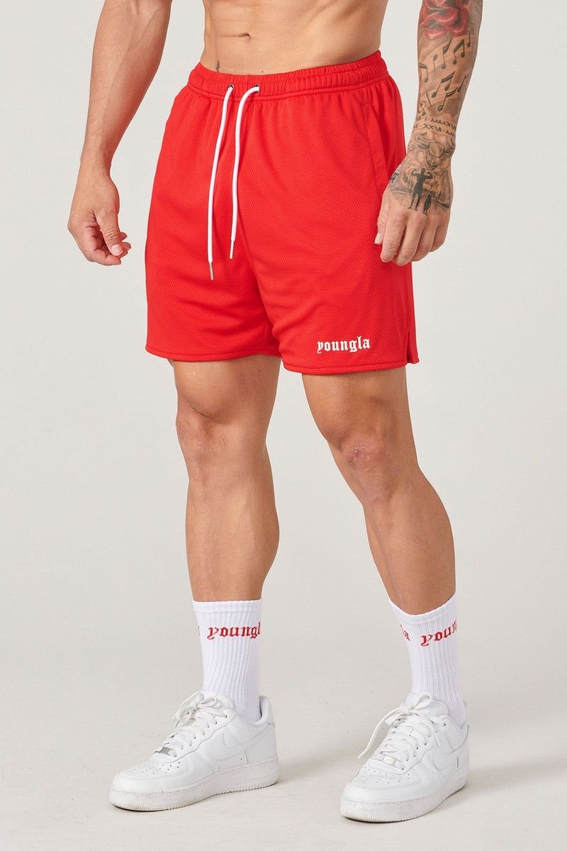 YoungLA 134 Game-Time Shorts & Socks Set Red | XO8256-091