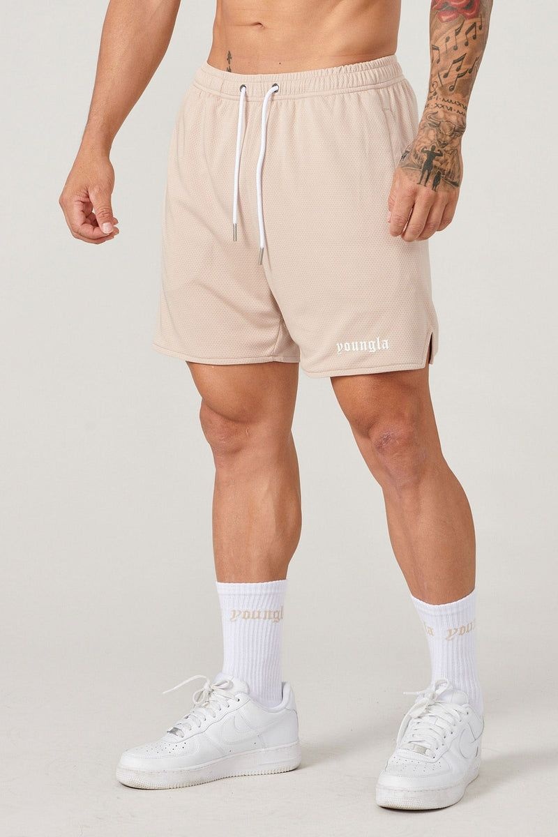 YoungLA 134 Game-Time Shorts & Socks Set Tan | WK8012-365