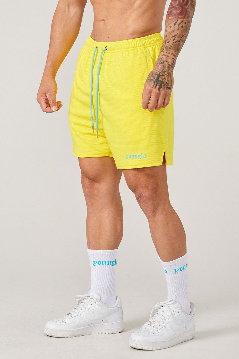 YoungLA 134 Game-Time Shorts & Socks Set Yellow | ZV8690-325