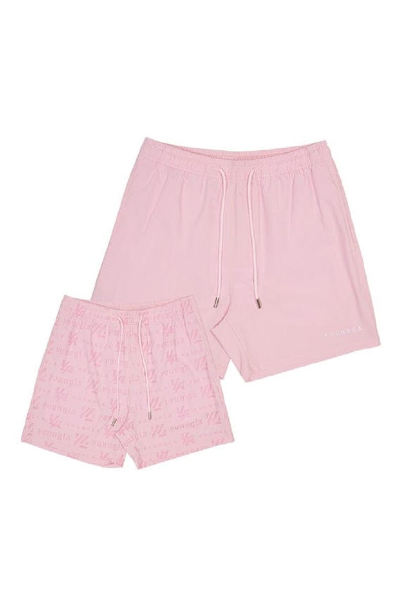 YoungLA 136 , Reveal Swim Shorts Pink | JY4690-257