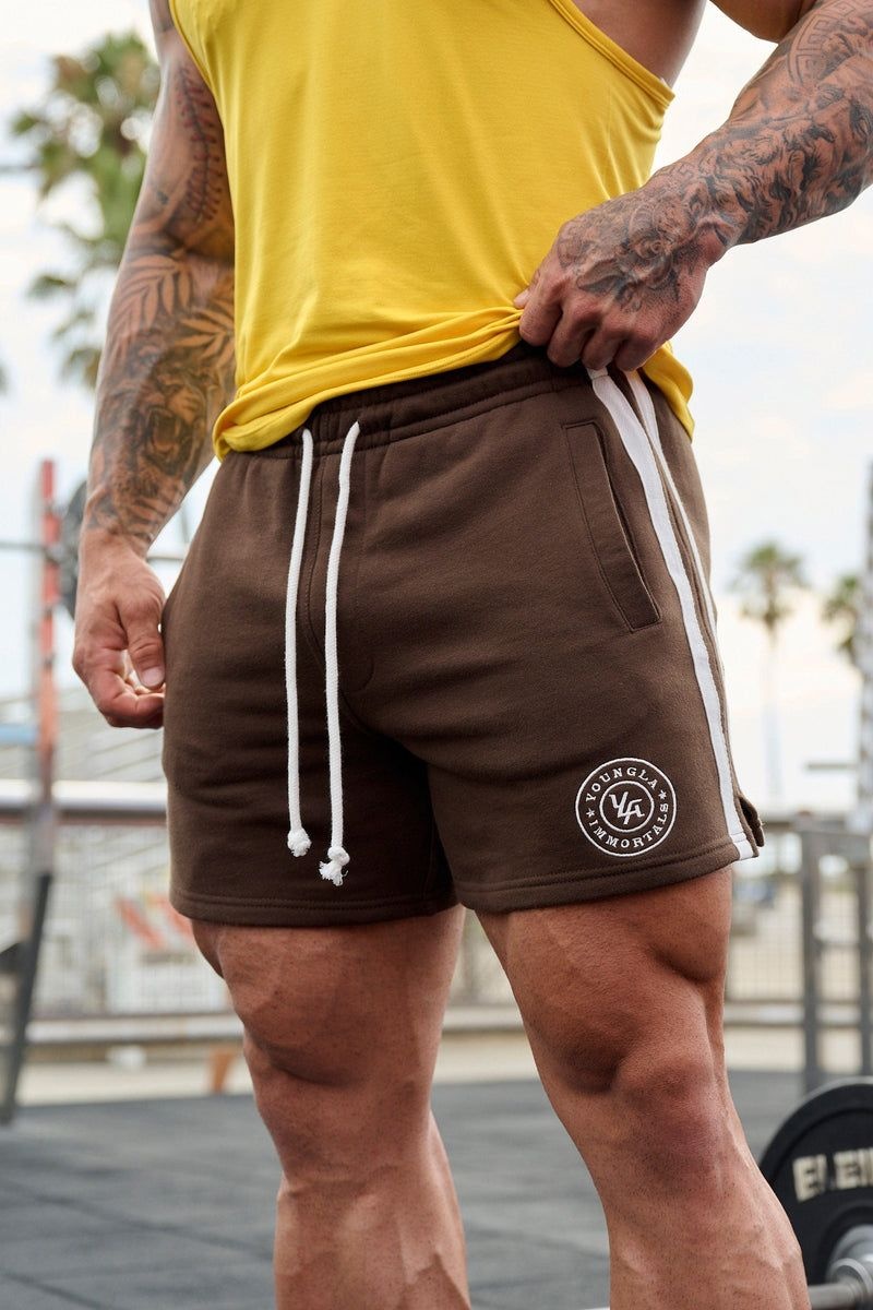 YoungLA 137 , Golden Era Bodybuilding Shorts Black | ZE2074-319